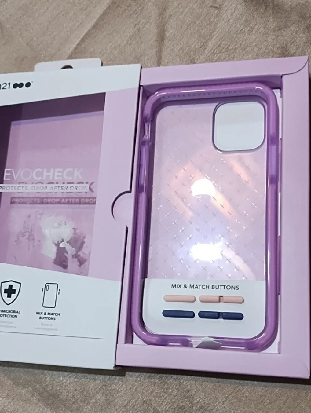 tech21 Evo Check Lavender Pink Protective iPhone Case NIB. - Picture 7 of 8